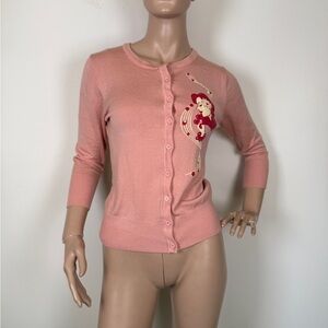 Mischief made Cherry dollface music cardigan sweater